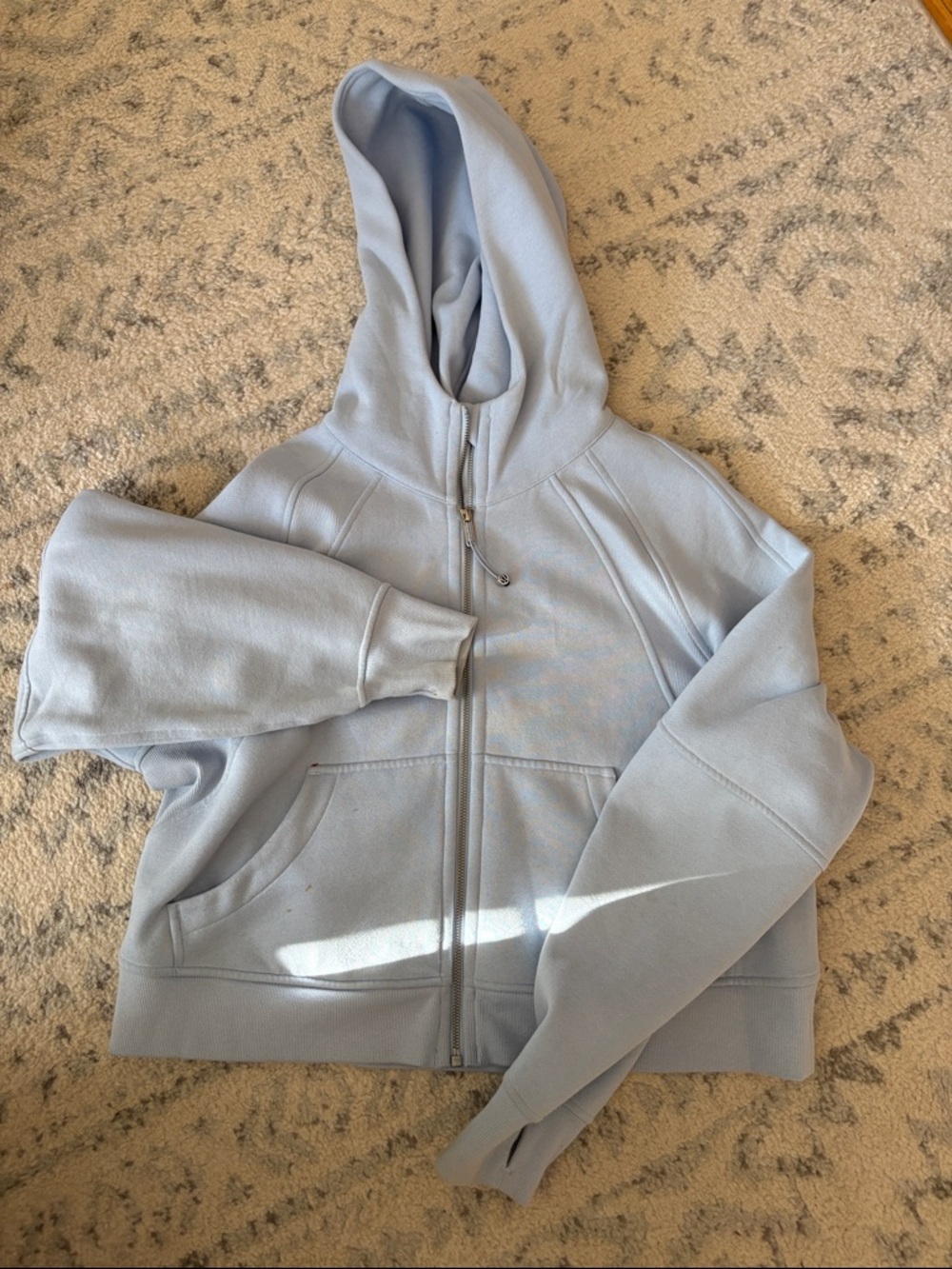 lululemon athletica Light Blue Full-Zip cropped Hoodie